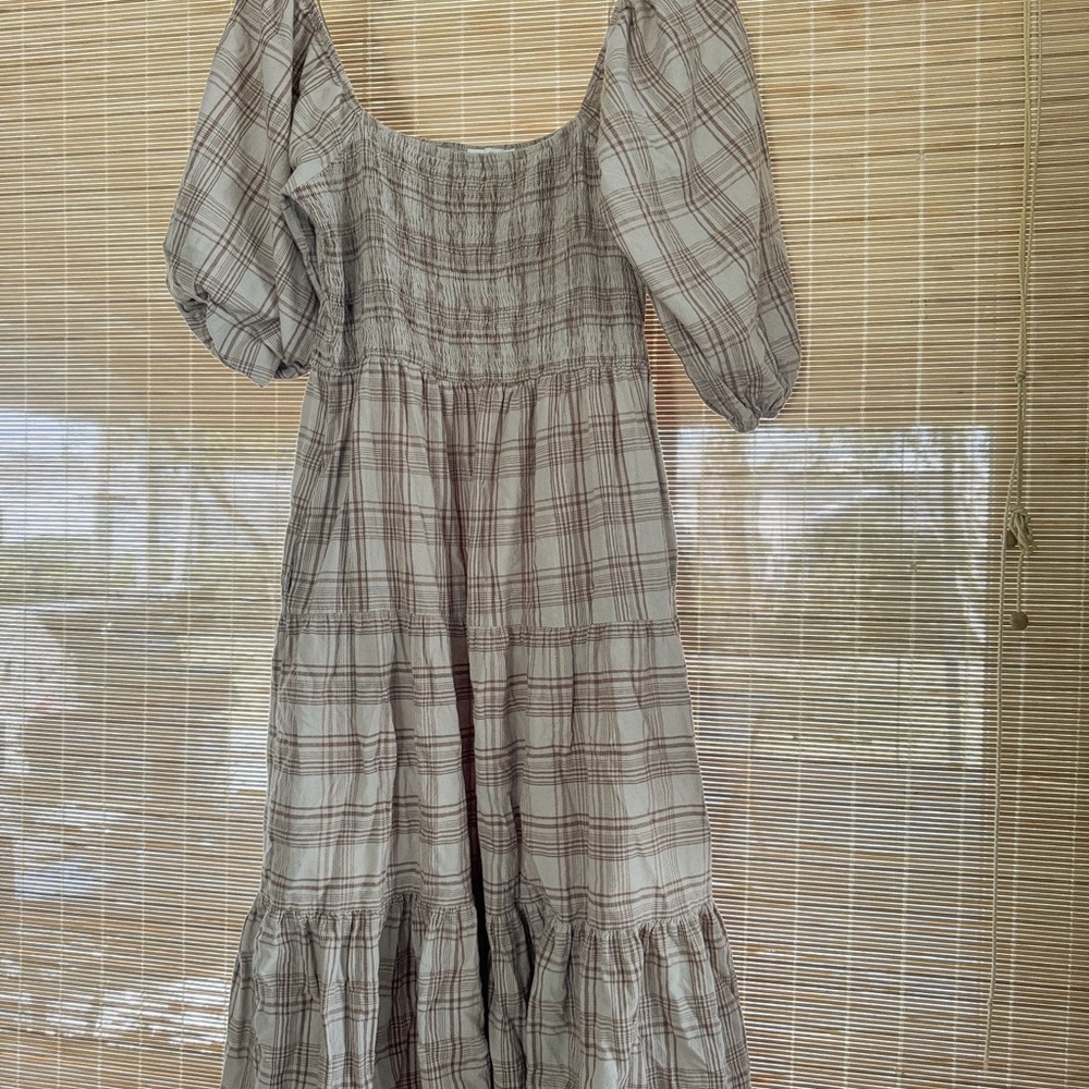 Neuflora Vermont Plaid Puff Sleeve Dress